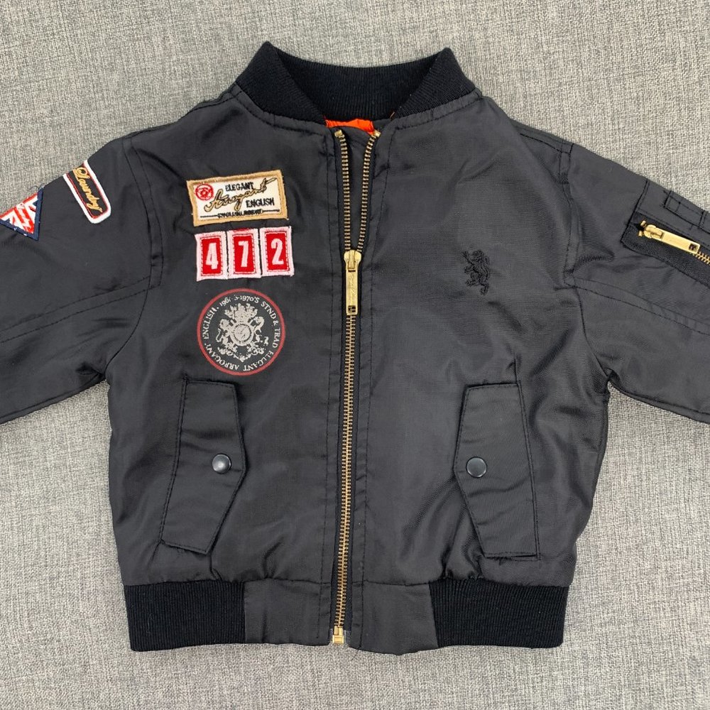 English Laundry Size 2T Kids Zip Up jacket Windbreaker Gray Black‎ Long Sleeve